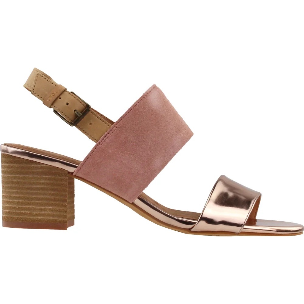 TOMS, poppy metallic pink heel
